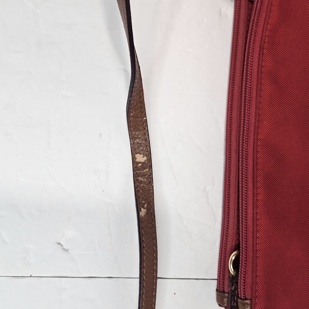 Lauren Ralph Lauren Plain Red Zip Crossbody Clutch Bag Case Pouch - Picture 9 of 14